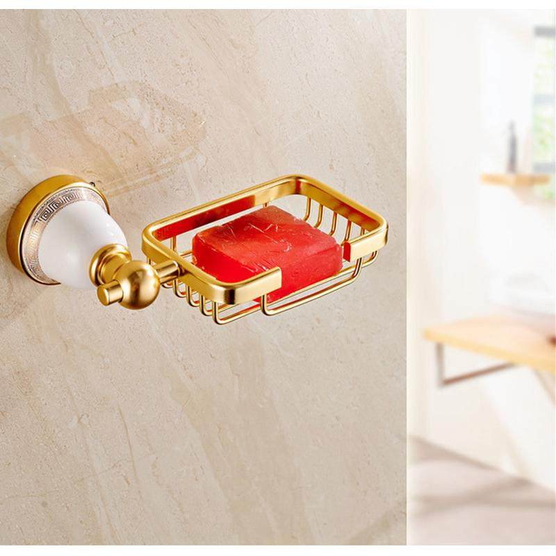 6310欧式太空铝皂网网金色肥皂网肥皂盒卫生间肥皂浴室置物架