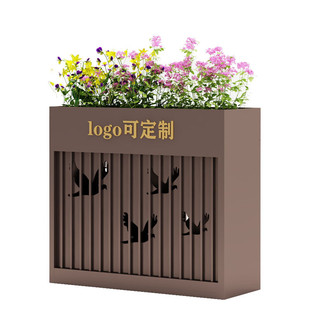 户外组合花箱金属可印字店装 隔断镂空可种植广场售楼部铁艺花箱