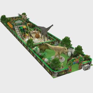 室内恐龙主题乐园复古风游乐场大小型娱乐设备森林系儿童滑梯厂家