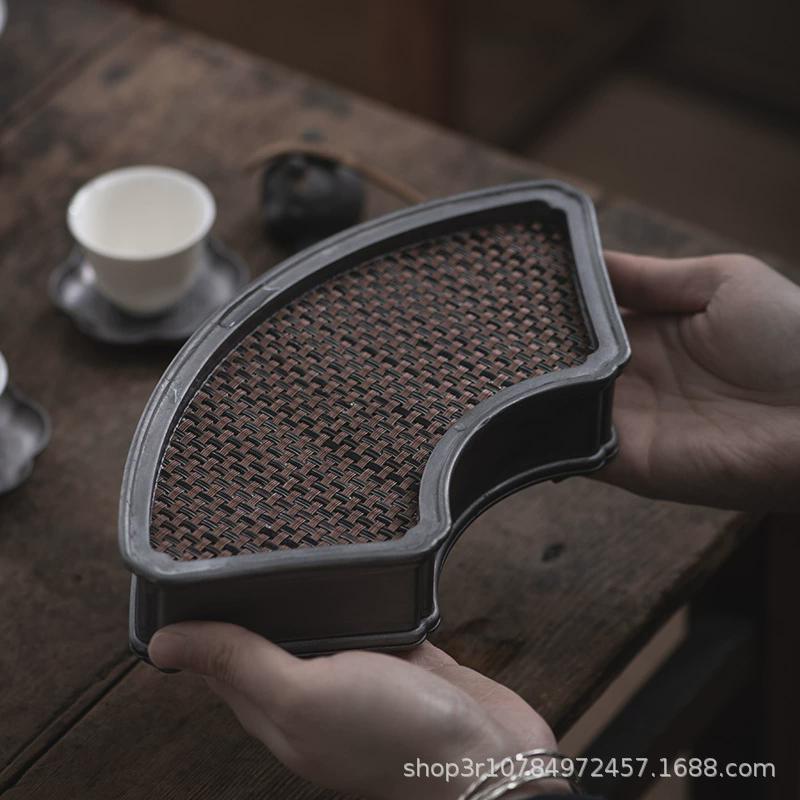 高端古锡壶小茶盘家用储水干泡盘旅行蓄水茶海办公室金属承干泡台