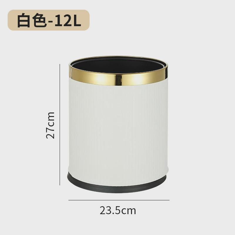 酒店垃圾桶桶双层阻燃商用ktv小号卫生间圆形无盖不锈钢收纳客房