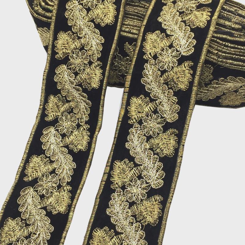 金丝绒单面刺绣条码花边少数民族服饰服装辅料复古织带提花花边