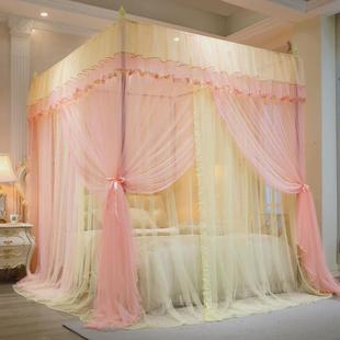 蚊帐三开门蚊帐家用双层落地1.8公主风床帘加厚支架加密 2024新款