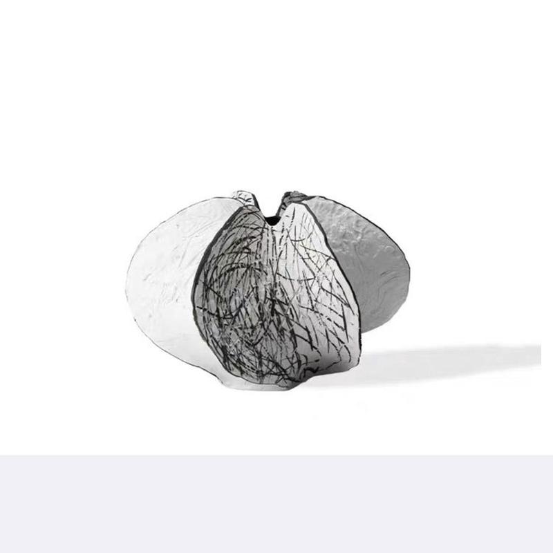 侘寂风手绘杨桃抽象艺术花器样板间酒店民宿客厅桌面花瓶软装饰品