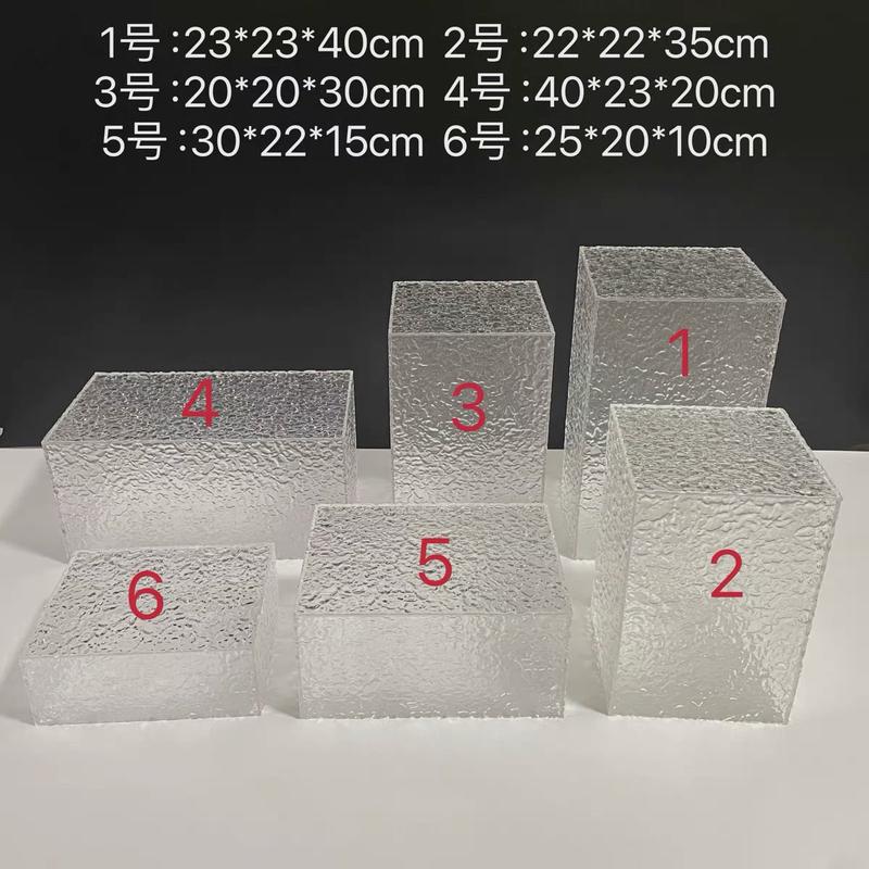 蓝色甜品台柱子亚克力石头纹茶歇展示点心架子水波纹婚礼宴会摆台