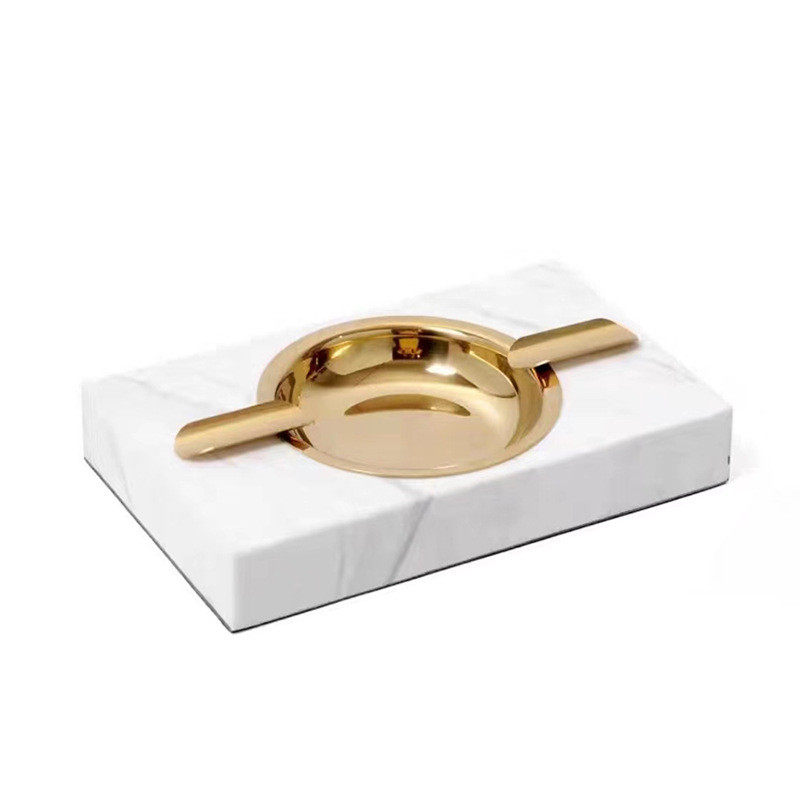 现代简约创意大理石烟灰缸样板房茶几桌面售楼处餐桌大厅烟灰缸