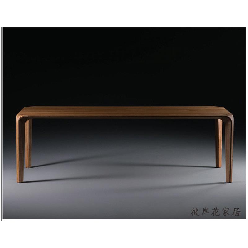 长方形黑胡桃木餐桌家用北欧全实木餐厅桌子原木歺桌简约北美饭桌