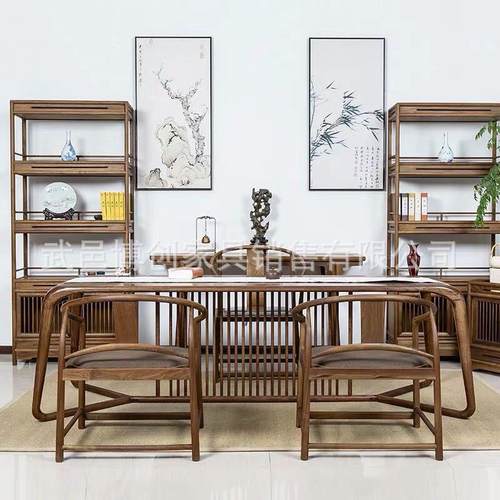 新中式茶桌椅组合禅意实木家具简约现代茶艺桌功夫茶台套装茶台
