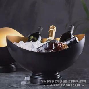 创意加深不锈钢沙拉碗沙律盆香槟桶酒店盆红酒盆水果盆家用冰商用