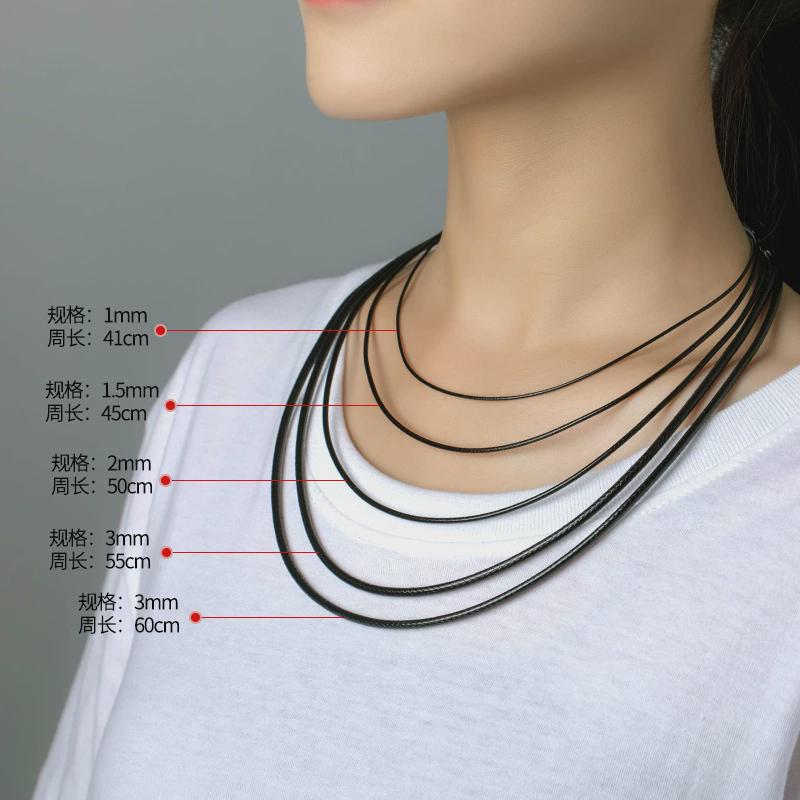 花素项链绳皮绳吊坠项链挂绳黄金翡翠绳子挂件男女黑红玉佩新款
