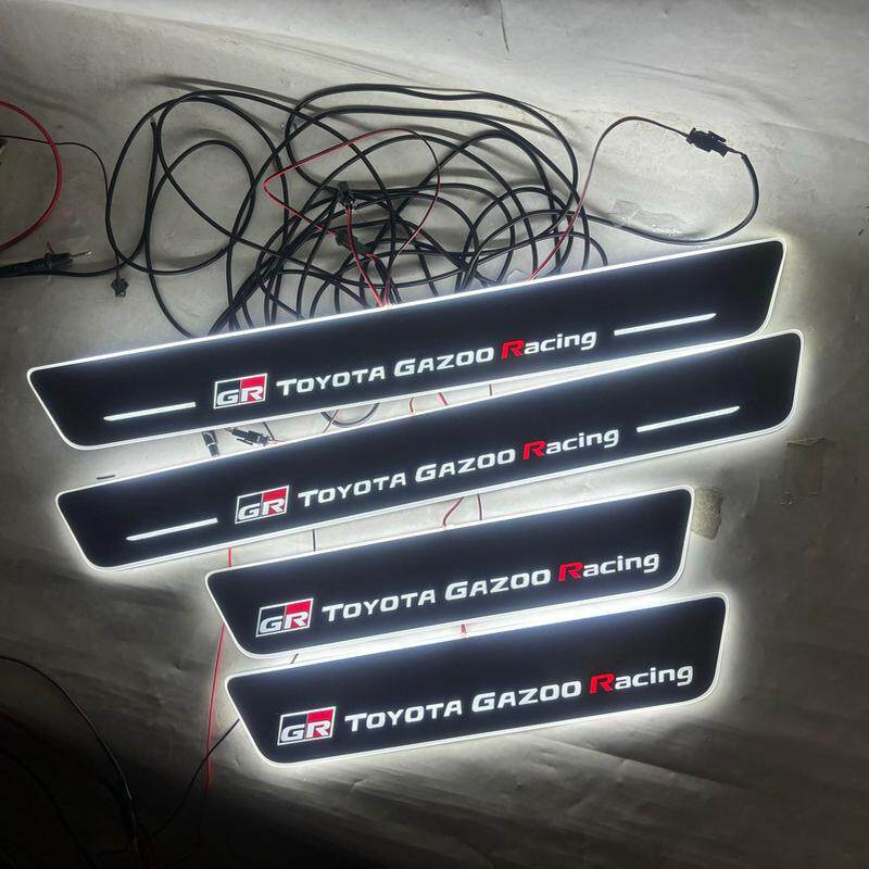 4片适用于海拉克斯 HILUX 门槛条 GR带LED灯迎宾踏板 汽车门坎条