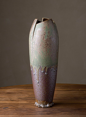 日式粗陶水培花插干花异形多功能花瓶创意民宿酒店家居饰品摆件