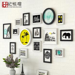 实木照片墙纪恒暄简约现代挂墙相框墙创意组合客厅卧室欧式相片墙