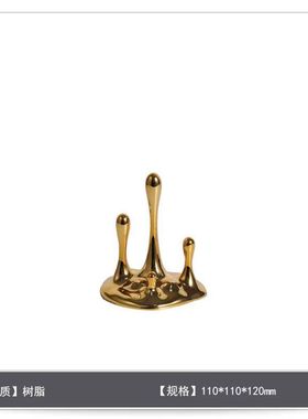 现代轻奢极简抽象树脂水滴艺术摆件亚克力客厅玄关样板房软装饰品