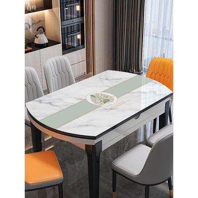 椭圆形桌布防水防油免洗防烫pvc软玻璃可折叠伸缩圆桌茶几餐桌垫