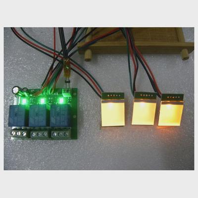 12V24V3路继电器模块带三个分体触摸按键双色LED自锁点动功能