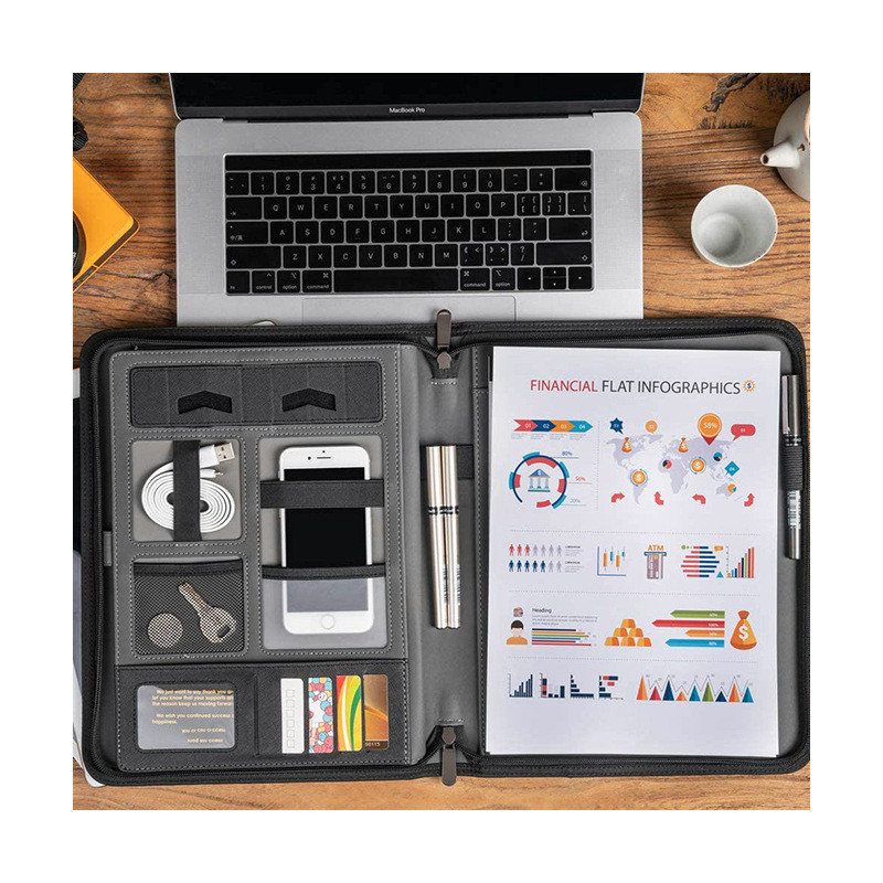 a4销售经理夹文件夹商务皮质多功能经理夹办公资料收纳文件夹