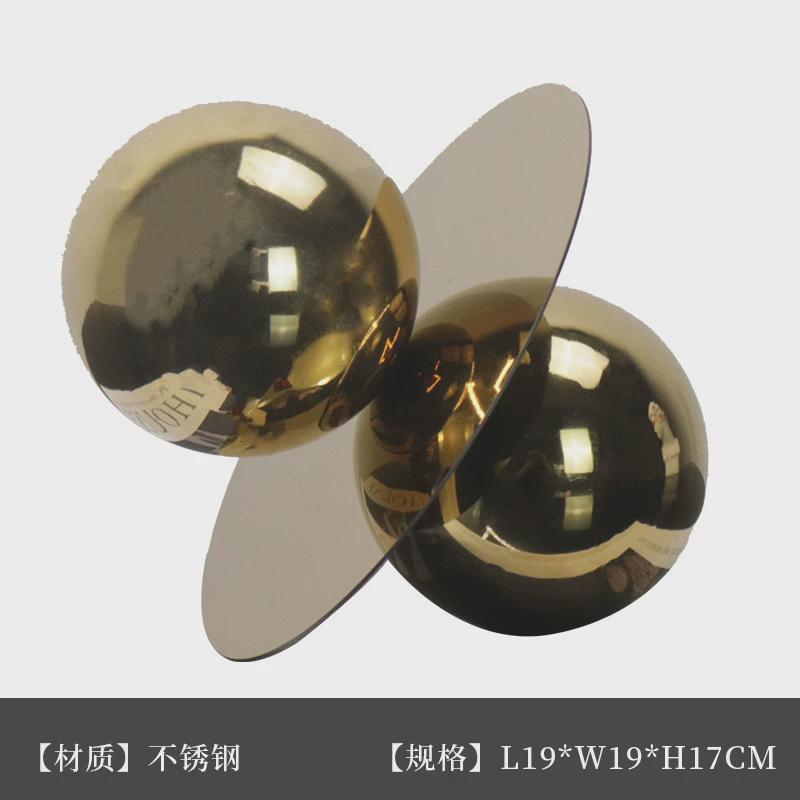现代简约装饰金属抽象摆件样板房售楼部极简玄关陈设品家居饰品