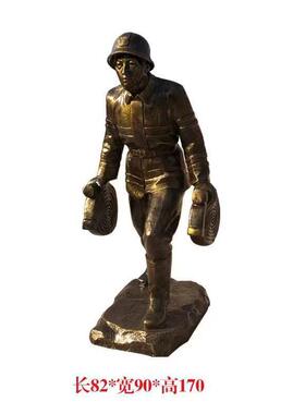 玻璃钢消防员主题人物雕塑仿铸铜铜卡通园林公园广场户外大型摆件