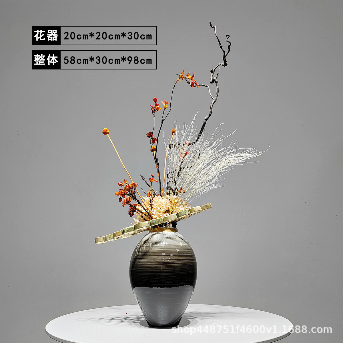 仿真花艺酒店桌面客厅假花古典摆花新中式餐桌售楼处装饰盆景摆件