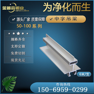 净化铝型材5075100手工夹芯板铝合金吊梁中字暗梁吊顶龙骨T字铝