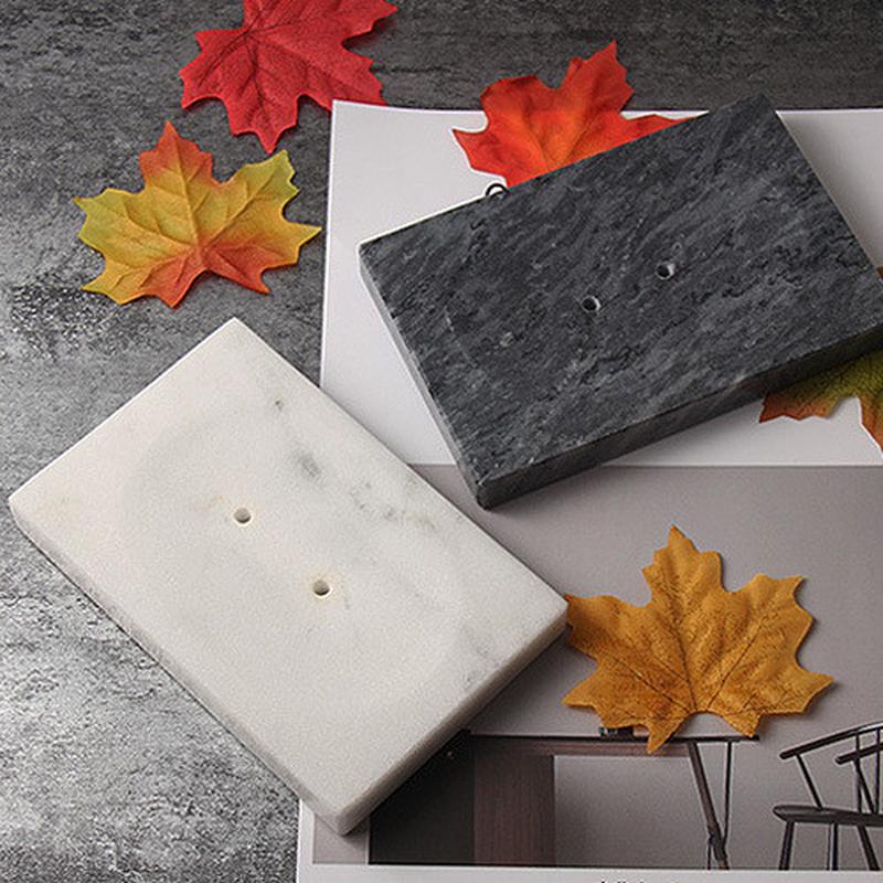 大理石肥皂盒创意简约酒店长方形浴室皂托沥水卫生间香皂盘大号