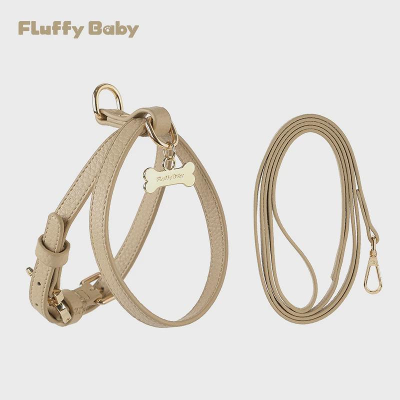 FluffyBaby新款宠物外出绳狗狗牵引绳猫咪项圈胸背带猫狗通用夏天