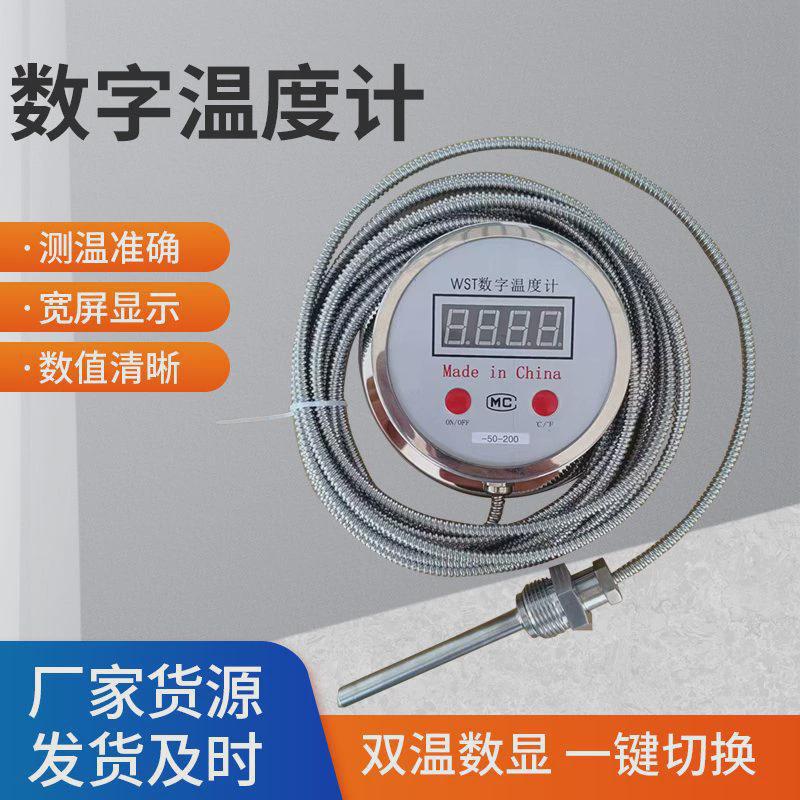 数显温度计led水温表鱼池鱼塘电子双金属针式探工业温度计
