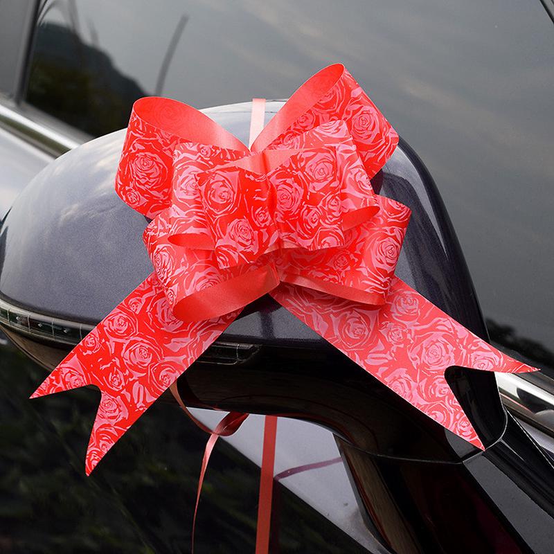 50婚车手拉花100礼品彩带蝴蝶结大号批汽车新车扎结婚庆拉花装饰