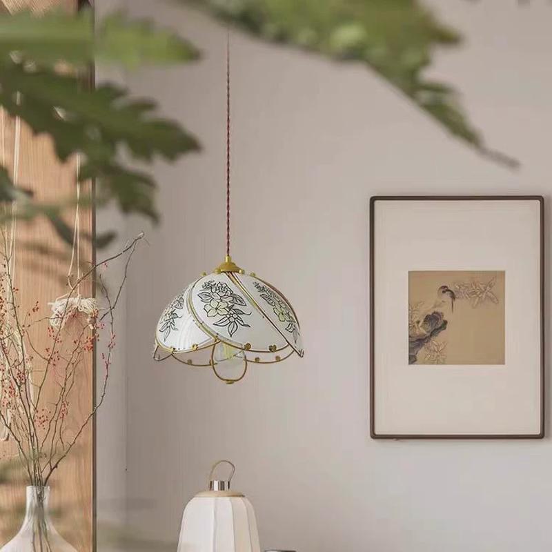 法式餐厅复古吊灯设计师床头花瓣灯具装饰玻璃吧台禅意茶室灯casa