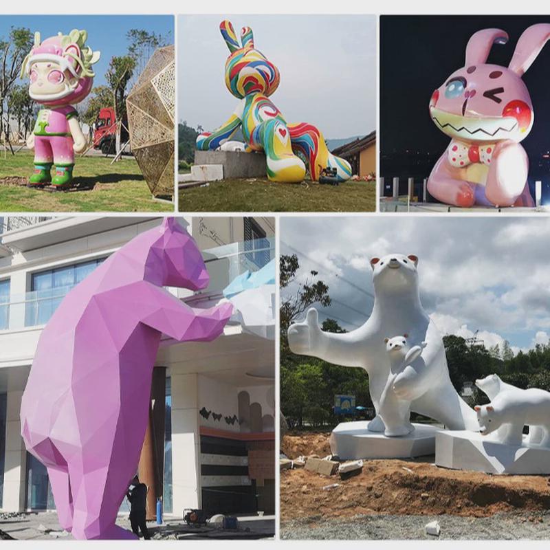 玻璃钢卡通雕塑定制装饰景区玻璃钢雕塑摆来图加工室外大型雕塑