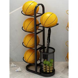 篮球收纳架家用室内存放类置物架幼儿园羽毛足球排球收纳架摆件筐