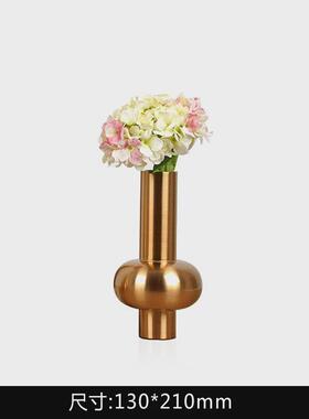 样板房装饰金属摆件软装花器不锈钢工艺品创意家居客厅铁艺饰品