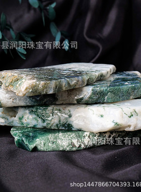 天然水晶水草玛瑙切片水晶原石意象山水随形办公室样板房摆件批发