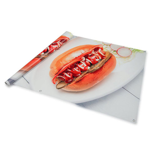 深圳灯布厂家定制超市商业促销背景布防水防晒抗风双面布挂画