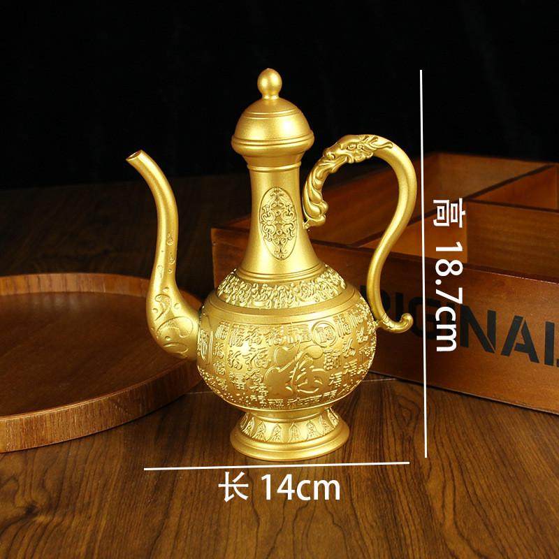 黄铜百福酒壶家居地摊桌面纯铜摆件装饰品金属工艺品义乌餐厅批发