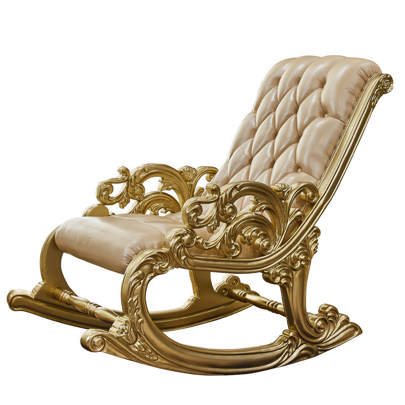 欧式摇椅躺椅午睡椅摇椅卧室成人逍遥椅老人椅全实木雕花阳台懒人