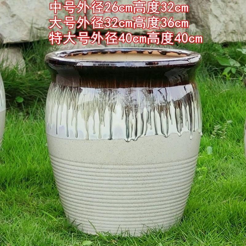 客厅阳台花盆大号特大号超大绣球花盆陶瓷肚盆别墅院子仿古粗陶罐