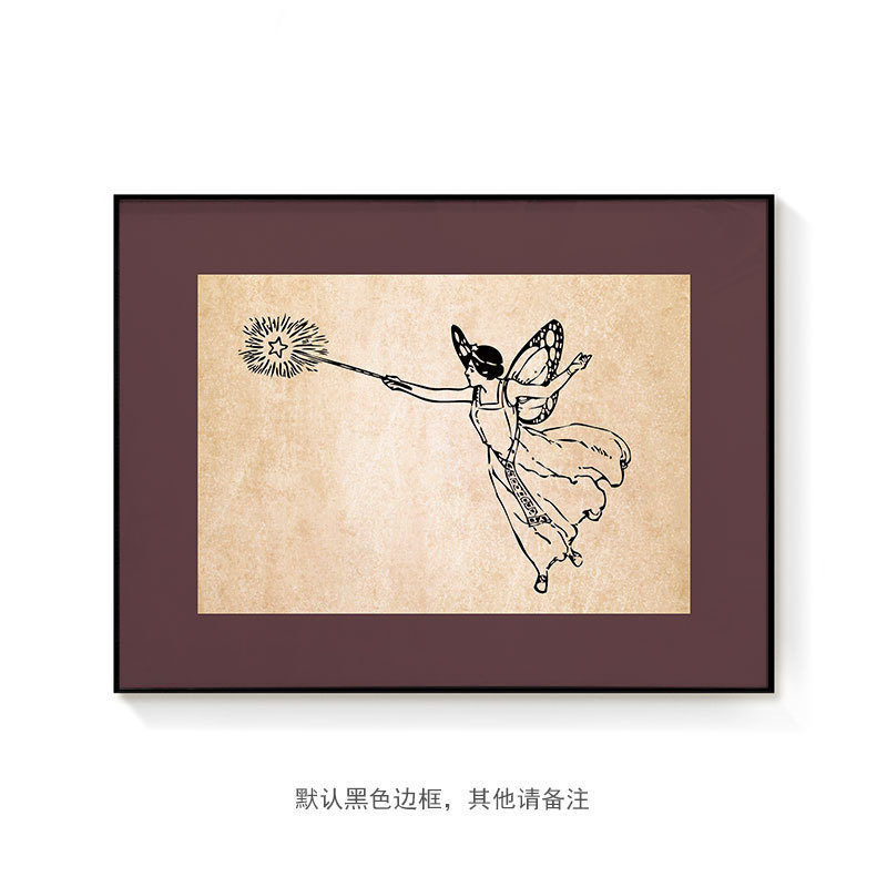 【愿望成真】复古美式现代简约可爱插画儿童挂画房卧室客厅装饰画图片