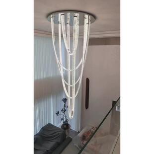 定制别墅专用客厅大吊灯水晶灯设计师轻奢大气飘带loft复式楼梯灯