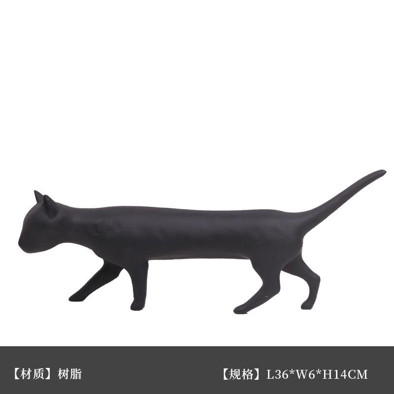 北欧现代创意动物摆设蓝色猫咪摆件客厅玄关书房样板间桌面装饰品