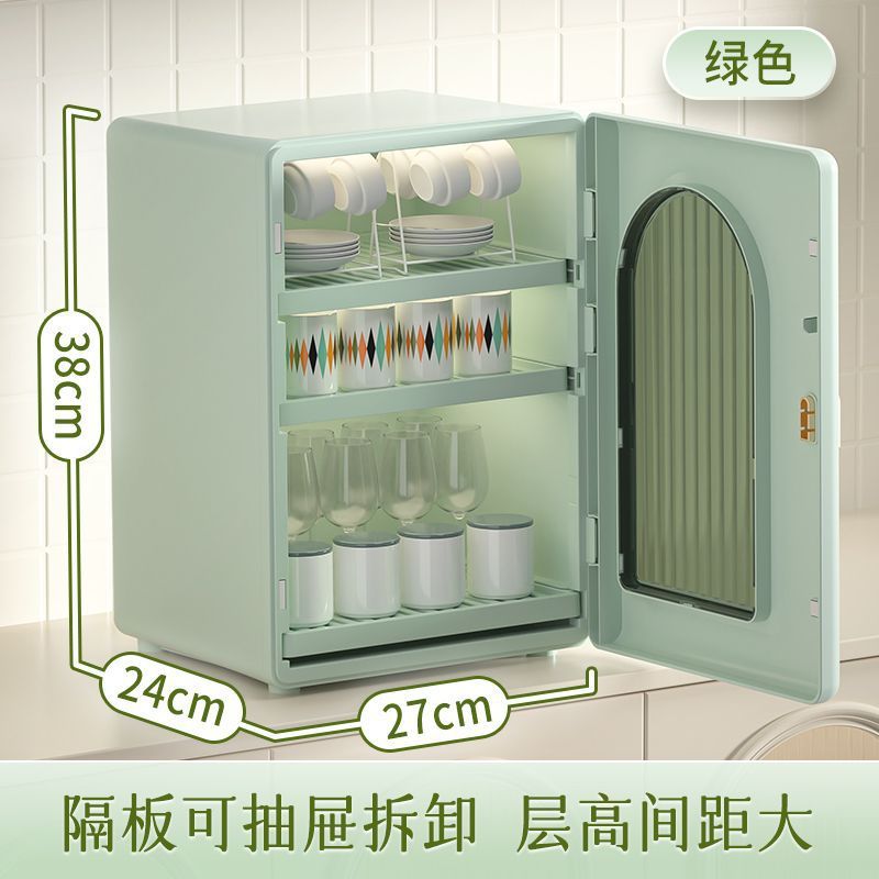 xne桌面杯子收纳玻璃杯水杯收纳盒防尘置物架茶杯托盘沥水杯架子