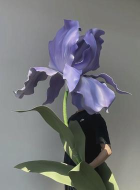 大型户外防水仿真花紫色鸢尾美陈布置装饰纸艺手工橱窗dp店铺