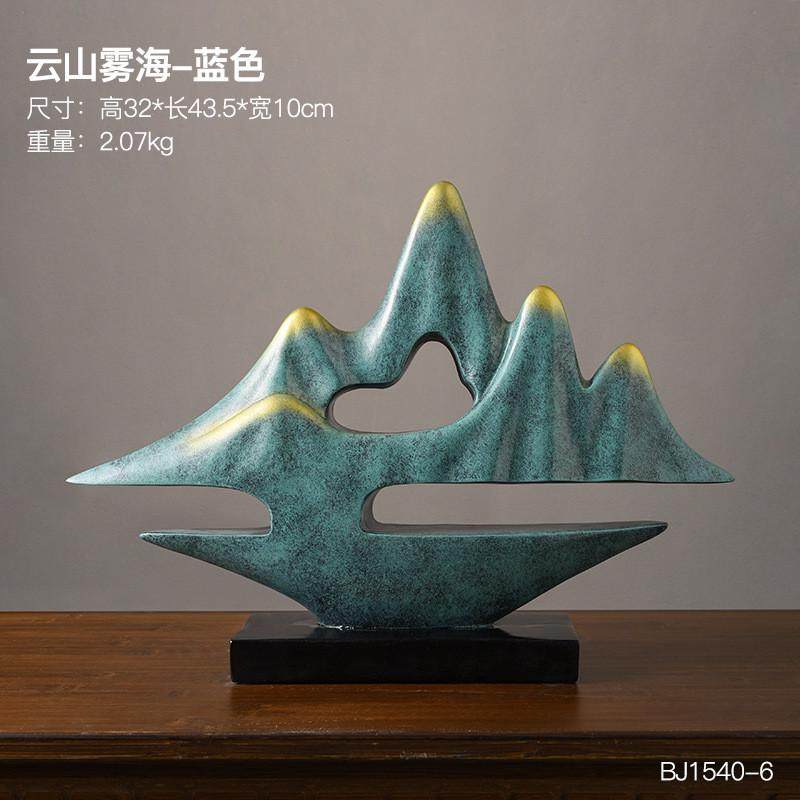 海云山雾新中式摆件办公室样板间茶室家居软装饰品客厅电视柜摆设