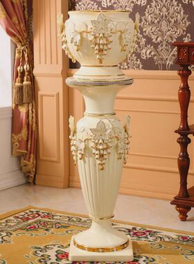 欧式罗马柱子摆件客厅奢华大花瓶陶瓷落地花瓶插花艺装饰花盆