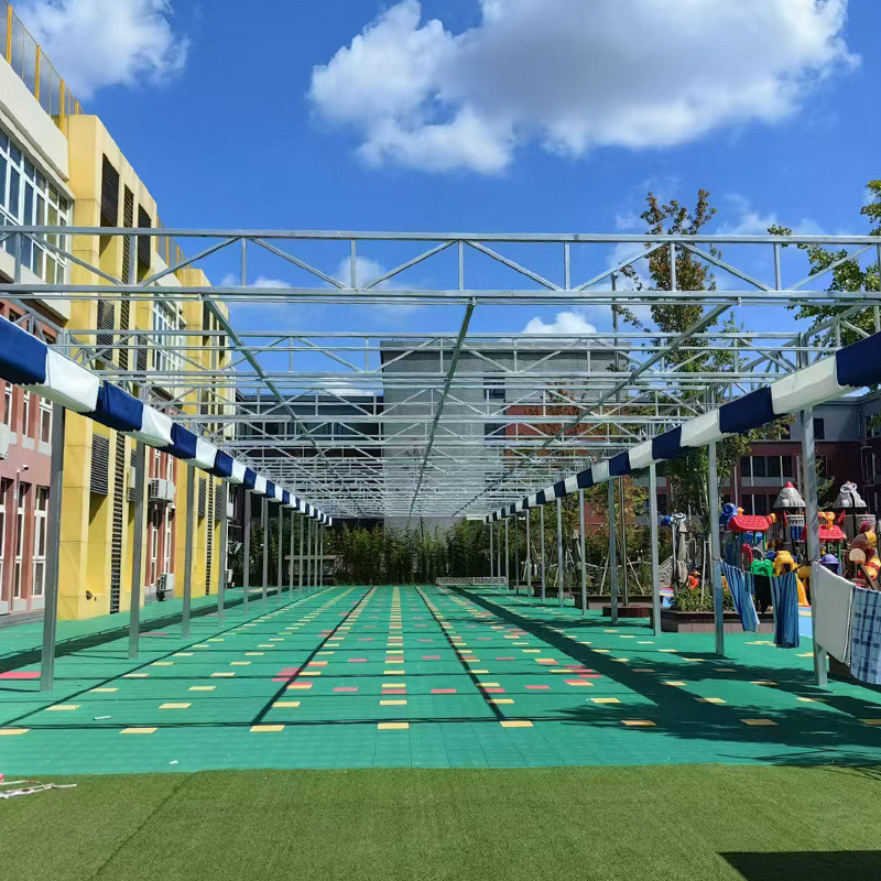 电动电动遮阳帘操场泳池遮阳天棚帘游乐园大型幼儿园天幕帘遮阳篷
