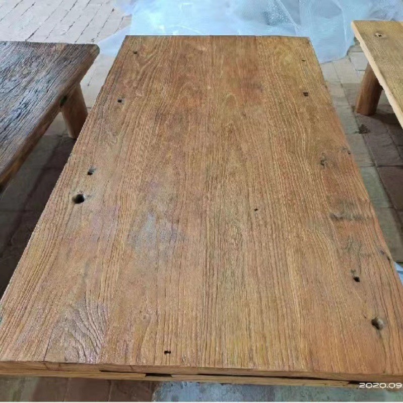 拼接老榆木板材实木复古老门板餐桌面板隔板楼梯踏板酒店民宿门板