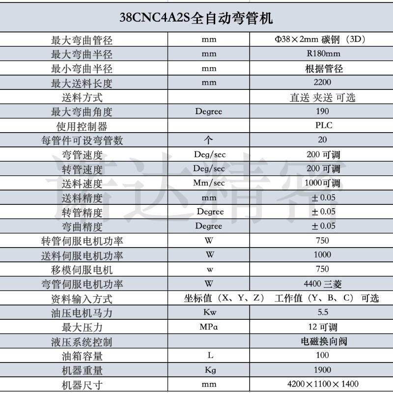 液压弯管机数控三维高精度双层模带推弯弯管机38cnc-4a-2s弯管机