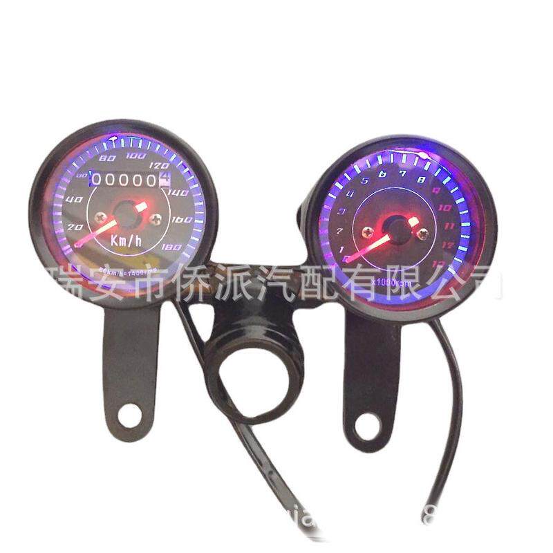 CG125摩托车仪表总成复古指针转速表改装机械里程码表套装大排量