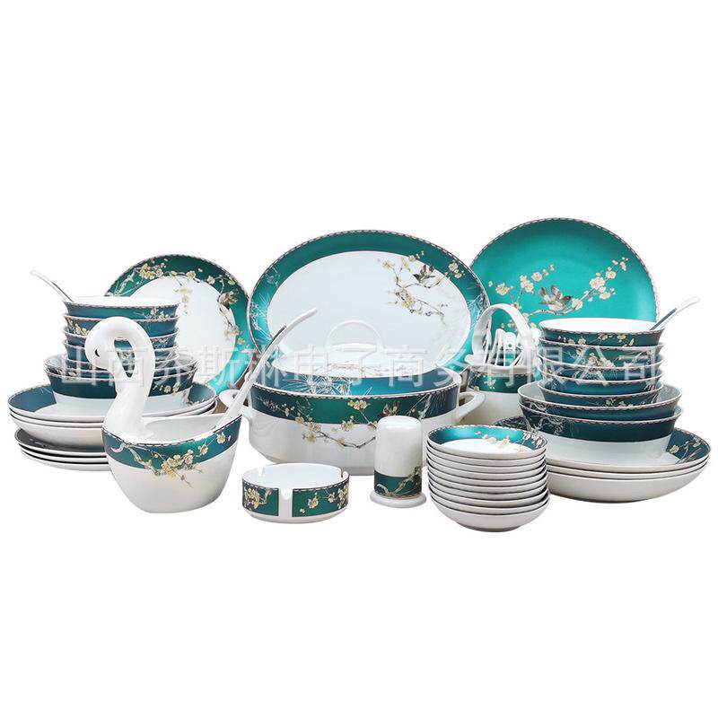 创意礼品陶瓷餐具绿野仙踪碗碟盘套装骨瓷碗具碗筷品锅菜盘子碟子